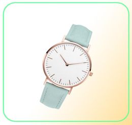 Simple Watch Women Dress Leather Band Analogue Quartz Wristwatch Fashion Ladies Golden Rose Gold Clock Female243Y9966065