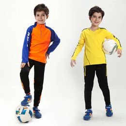 Autumn Winter Sports Suit Childrens Long Sleeved Football Suit Breathable Quick Drying Basketball Suit Team Training Suit Running