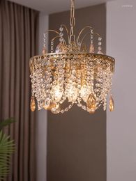 Chandeliers French Retro Romantic Crystal Chandelier American Creative Light Luxury Bedroom Study Restaurant