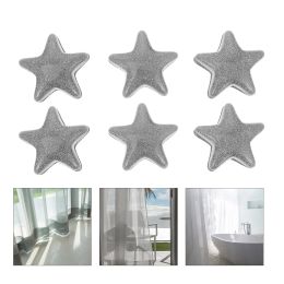 6 Pairs Curtain Buckle Outdoor Shower Five-star Shaped Weights Screening Bottom Magnet Weighted Block Abs Magnetic folding