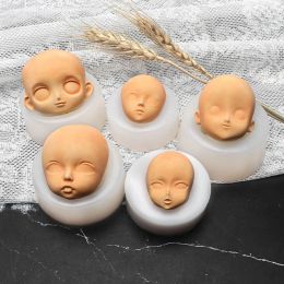 3D Dolls Head Baby Face Mould Silicone Cake Mould Model Handmade Soap Clay Plaster Mould Fondant Chocolate Sugar Craft Mould