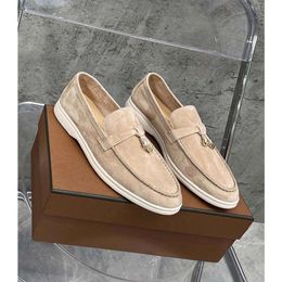 Top Edition Lefu Shoes Mens Shoes Summer Tassel Casual Mens and Womens Breathable Soft Sole Lazy Driver Kicks on Couple Shoes