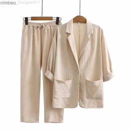 Ternos femininos Blazers New Autumn Solte Sone Jacket+Calças de 2 peças Conjunto de roupas casuais e confortáveis de alta qualidade, 3xl-5xl C240411