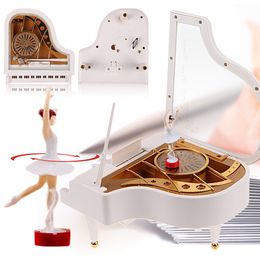 Classic Rotating Dancer Ballerina Piano Music Box Clockwork Type Music Box Girls Hand Crank Ballerina Girl Music Box