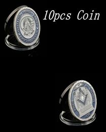 10pcs mason Masonic Lodge Masonic Craft Symbols Token Silver Plated Collectible Coin Gift Creative4540058