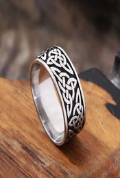 Vintage Celtics Spiral Knot Ring Men And Women Punk Nordic 316L Stainless Steel Viking Ring Biker Amulet Jewellery Size 7133254863