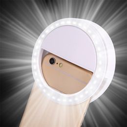 Universal Ringlight USB Charge LED Telephone Selfie Ring Light For iPhone Samsung Lampe Selfie Right Light Luminous Ring Clip