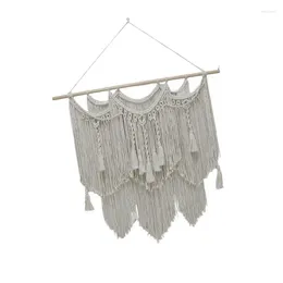 Tapestries Macrame Wall Decor Hung Crafts With Tassels Boho White Woven Rope For Bedroom Bookshelf