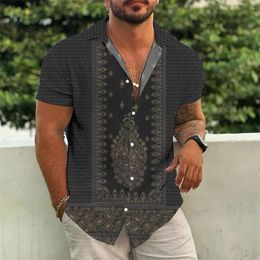 Men's Casual Shirts Selling Summer 2024 Patchwork Printed Lapel Comfortable High-quality Shirt Hawaii Vacation Clothing