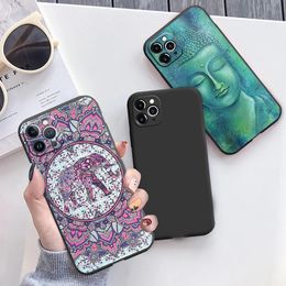 Abstract Buddha Mandala Soft Case for iphone 14 11 12 13 Pro XS Max 14Plus Mini XR SE 2022 8 7 Plus X Silicone Phone Cases Cover