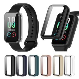 Tempered Glass Screen Protector For Huami Amazfit Band 7 PC Protective Case Cover Shell Bumper