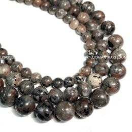 Natural Yooperlite Flame Stone Beads Loose Round Fire Sodalite Feldspar Gemstone For Jewellery Making DIY Bracelet Accessories