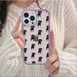 Dachshund Dog Phone Case For iPhone 11 12 13 14 Mini Pro Max XR X XS TPU Clear Case For 8 7 6 Plus SE 2020