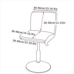 Velvet Bar Chair Covers Short Back Stretch Fabric Stool Seat Cover Slipcovers Hotel Banquet Dining Small Chair Case Solid Color