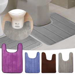 Bath Mats Non-Slip U Shaped Soft Coral Fleece Carpet Non Slip Floor Mat Home Bathroom Toilet Rug Water Absorbing Shower