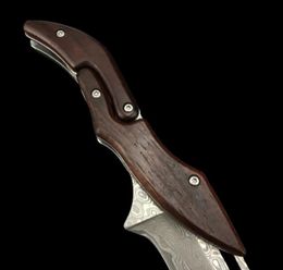 Mechanic Tactical Folding Knife 366quot Damascus Steel Plain Blade Mechanical Lock Movable Rosewood Handle9959942