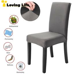 Solid Colour Chair Cover Adjustable Elastic Dining Room Chair Seat Protector Home Office Hotel Wedding Party Chair Decor 8 Colours