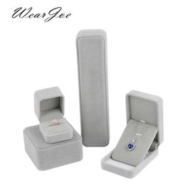 Jewellery Boxes Wholesale sales of wedding rings storage boxes earrings pendants necklaces Jewellery gift boxes packaging Organisers Grey velvet sets