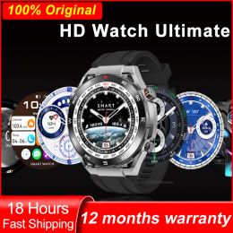 Watches HD Watch Ultimate 2023 Business Smart Watch Men 466*466 HD Screen BT Call Compass NFC Sprots Smartwatch IP68 Waterproof Watches