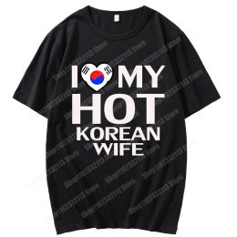 New I Love My Hot Wife T Shirts Funny Joke Gift giving Novelty T-shirts Men Tshirts Loose Good Quality graphic t shirts Casual