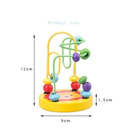 Baby Circles Bead Wire Maze Toy Wooden Montessori Roller Coaster Abacus Game Early Educational Learning Sensory Math Toy For Kid