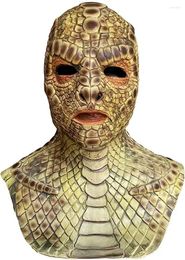 Party Supplies Reptile Snake Skin Mask With Neckline Creepy Devil Demon Ghost Monster Full Head Latex Cosplay Props Adult One Size