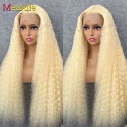 MELODIE 13x4 13x6 Transparent 613 Lace Frontal Wig Honey Blonde Colour Brazilian Remy Deep Wave Lace Front Human Hair Wigs