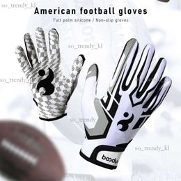 Sports Gloves Rugby Gloves Men Women Breathable Anti-slip Full Finger Silicone Baseball American Football Gloves Adjustable Wristband Gloves 365