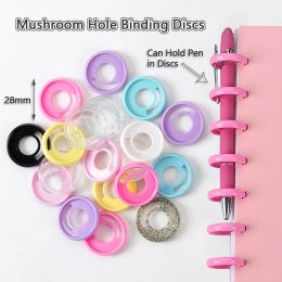 Spines 100pcs 28mm Looseleaf Rings Binding Discs Mushroom Hole Notebook DIY Binder Colour Disc Button Office&School Supplies