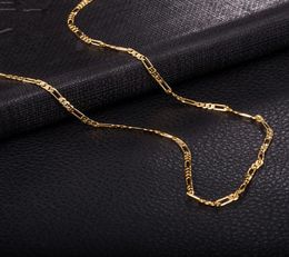 Selling Necklace Mens Figaro Chain 2MM 470MM Necklaces Chains 18k Yellow GoldRose Gold Plated Worldwide Fashion Jewerly Cahin2023884