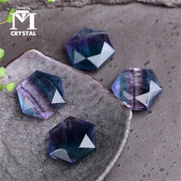Decorative Figurines Natural Colorful Fluorite Crystal Star Of David Healing Reiki Quartz Stone Ore Specimen Yoga Room Decorate