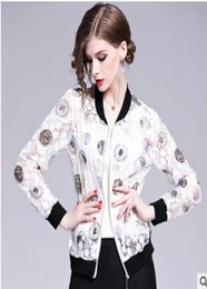 Rebicoo New Womens Summer Sexy Floral Embroidery Lightweight Bomber Jacket Coat Whole2918380