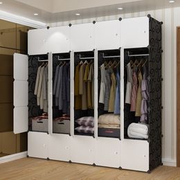 Wardrobe Plastic Stackable Organizer Modern Large Capacity Storage Cabinets Vertical Garment Storage Cabinet for Living Room