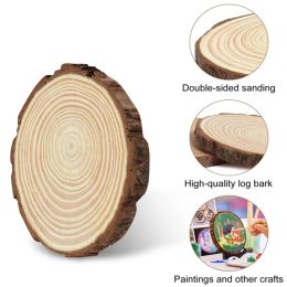 Unfinished Natural Wood Slices 3-20cm Thick Craft Wood kit Circles Crafts Christmas Ornaments DIY Crafts With Bark For Crafts