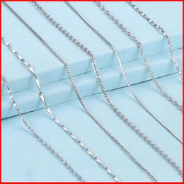 Chains Y014 Fashion 925 Sterling Silver Necklace For Women Personalized Long Trendy Statment Metal Link Chain Choker