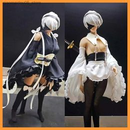 Action Toy Figures Black and white 1/6 Scale Nier Automata Yorha 2B sisters sexy clothing suit suitable for 12 action figure body model