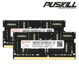 RAMs 2PCS PUSKILL Memoria Ram DDR4 16GB 8GB 4GB 3200MHz 2666MHz 2400MHz 260pin Sodimm Notebook For Laptop Memory