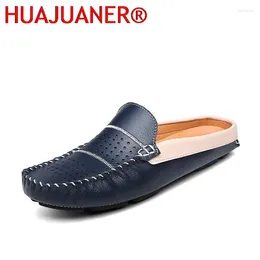 Casual Shoes Men's Leather Lofer Man Lightweight Half For Men Classic Mens Slip On Breathable Flat Loafers