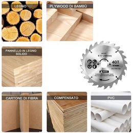 6-1/2-Inch 165 mm TCT Circular Saw Blades 20mm Arbour 24 Teeth Wood Cutting Disc for Cutting Wood Chipboard & Plywood