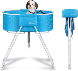 Insider Dog Bath Tub and Wash Station for Bathing Shower and Grooming, Elevated Foldable and Portable, Indoor and Outdoor, for Small and Medium Size Dogs