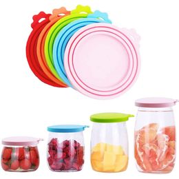 3 In 1 Reusable Pet Food Can Silicone Cover Food Storage Keep Fresh Tin Cap Lid Seal Cover Pet Supplies For 8.9cm/7.3cm/6.5cm