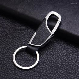 Keychains Luxury Leather Men Keychain Black Clasp Creative DIY Keyring Holder Car Key Chain For Jewelry Gift