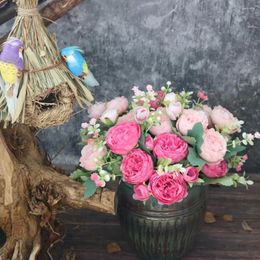 Decorative Flowers Simulation Flower Artificial Rose Pastoral Style Floral Scene Props For Wedding Party Home Decoration Natural Looking