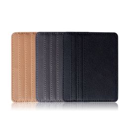 28GD Slim ID-Card Holder Multi-Slot Slim Card Pocket Wallet RFID Blocking Bank PU Credit Card Organiser Black/Brown/Gray