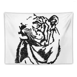 Tapestries Tiger Sketch Tapestry Carpet On The Wall Decoration Wallpaper Bedroom