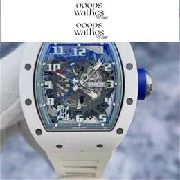 designer mens watch luxury brand Watch Automatic SuperClone RM030AO edition of 50 white Grey hollowed dial with 16Carbon Fibre sapphire