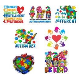 Autism Iron-On Transfer For Clothing Patches DIY Washable T-Shirts Thermo Sticker Applique T6394