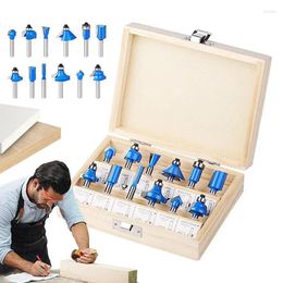 Router Bits For Plywood 12PCS Multifunctional Alloy 1/4 Inch Woodwork Tools Portable With Storage Box