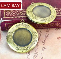6 Colours 32mm Metal Brass Floating Locket Round Pendant Charms 20MM Cabochon Base Blank Tray Diy Po Lockets Handmade Crafts Jew8177847