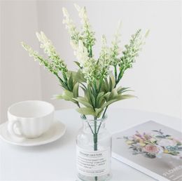 Artificial Lavender Flowers Foam Wheat Artificial Plants Bouquet Crafts Fake Flower Wedding Table Home DIY Arrangement Decor